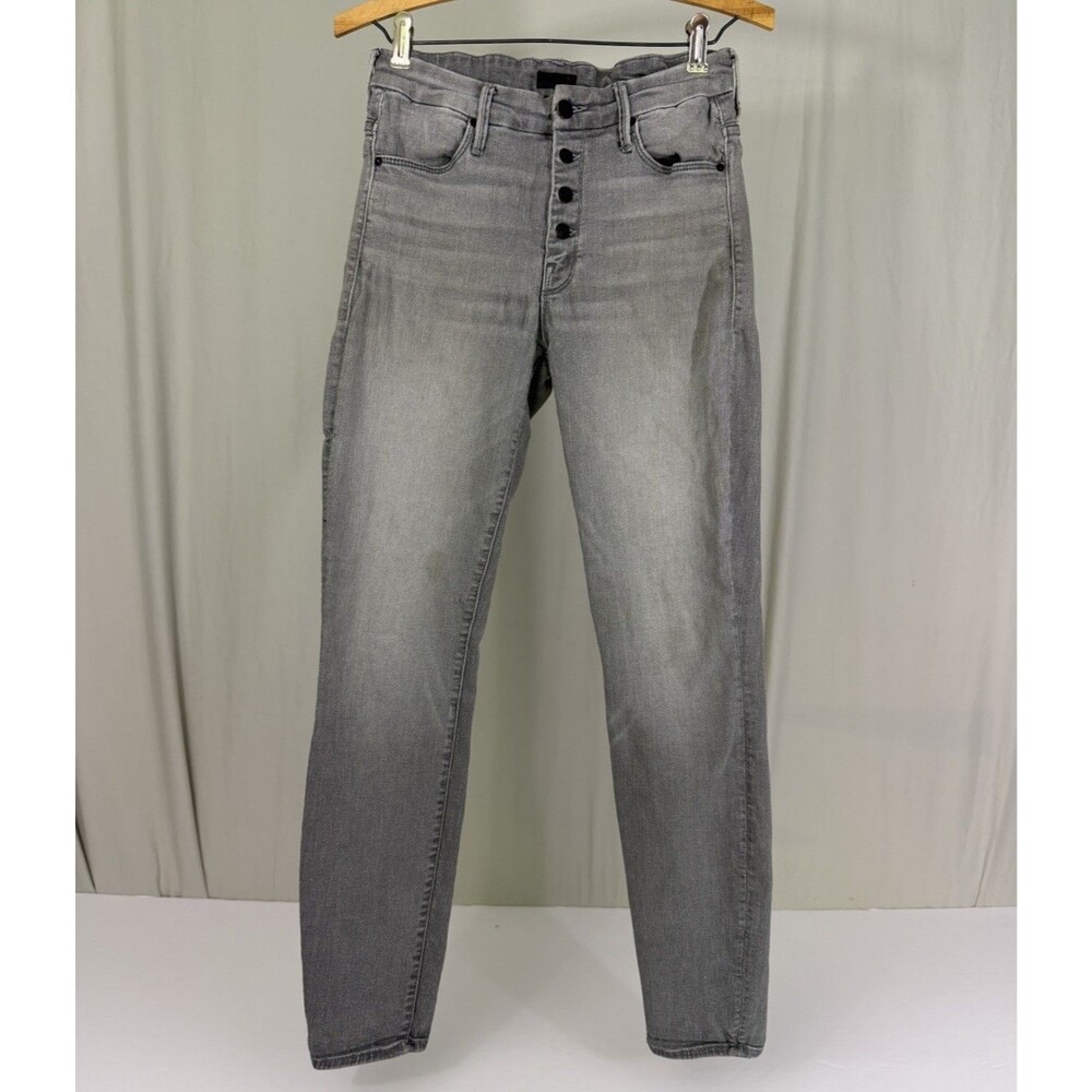 Mother Jeans Womens 28 Gray Pixie Skinny Ankle Stretch High Rise Button Fly US 6
